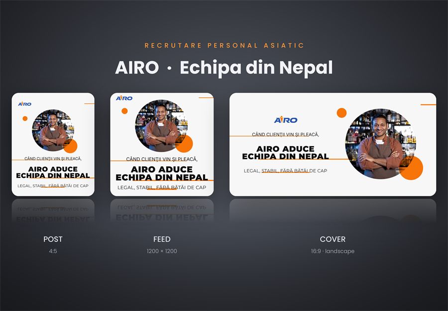 Design și branding pentru Airo Recrutare